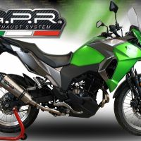 Scarico compatibile con Kawasaki Versys-X 250 2017-2020, GP Evo4 Titanium, Terminale di scarico omologato,fornito con db killer estraibile,catalizzatore e collettore