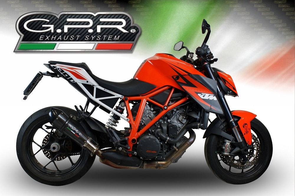 Scarico compatibile con Ktm Super Duke 1290 R 2017-2019, GP Evo4 Poppy, Scarico omologato, silenziatore con db killer estraibile e raccordo specifico