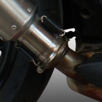 Exhaust system compatible with Ktm Superduke 1290 R 2017-2019, Furore Evo4 Nero, Homologated legal slip-on exhaust including removable db killer and link pipe 