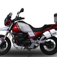 Scarico compatibile con Moto Guzzi V85 TT 2021-2024, Albus Evo4, Scarico omologato, silenziatore con db killer estraibile e raccordo specifico
