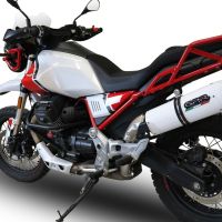 Scarico compatibile con Moto Guzzi V85 TT 2021-2024, Albus Evo4, Scarico omologato, silenziatore con db killer estraibile e raccordo specifico