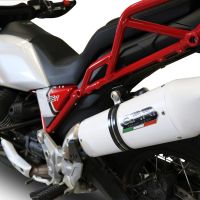 Scarico compatibile con Moto Guzzi V85 TT 2021-2024, Albus Evo4, Scarico omologato, silenziatore con db killer estraibile e raccordo specifico