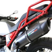 Scarico compatibile con Moto Guzzi V85 TT 2019-2020, Furore Evo4 Nero, Scarico omologato, silenziatore con db killer estraibile e raccordo specifico