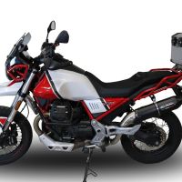 Scarico compatibile con Moto Guzzi V85 TT 2019-2020, Furore Evo4 Nero, Scarico omologato, silenziatore con db killer estraibile e raccordo specifico