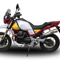 Scarico compatibile con Moto Guzzi V85 TT 2019-2020, Powercone Evo, Scarico omologato, silenziatore con db killer estraibile e raccordo specifico