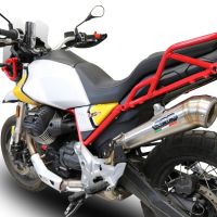 Scarico compatibile con Moto Guzzi V85 TT 2021-2023, Powercone Evo, Scarico omologato, silenziatore con db killer estraibile e raccordo specifico