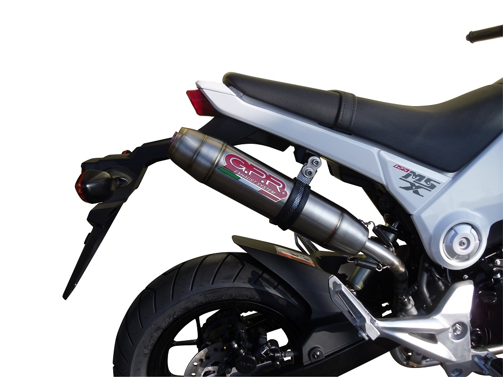 Exhaust system compatible with Honda Msx - Grom 125 2013-2017, Deeptone Inox, Homologated legal slip-on exhaust including removable db killer and link pipe 