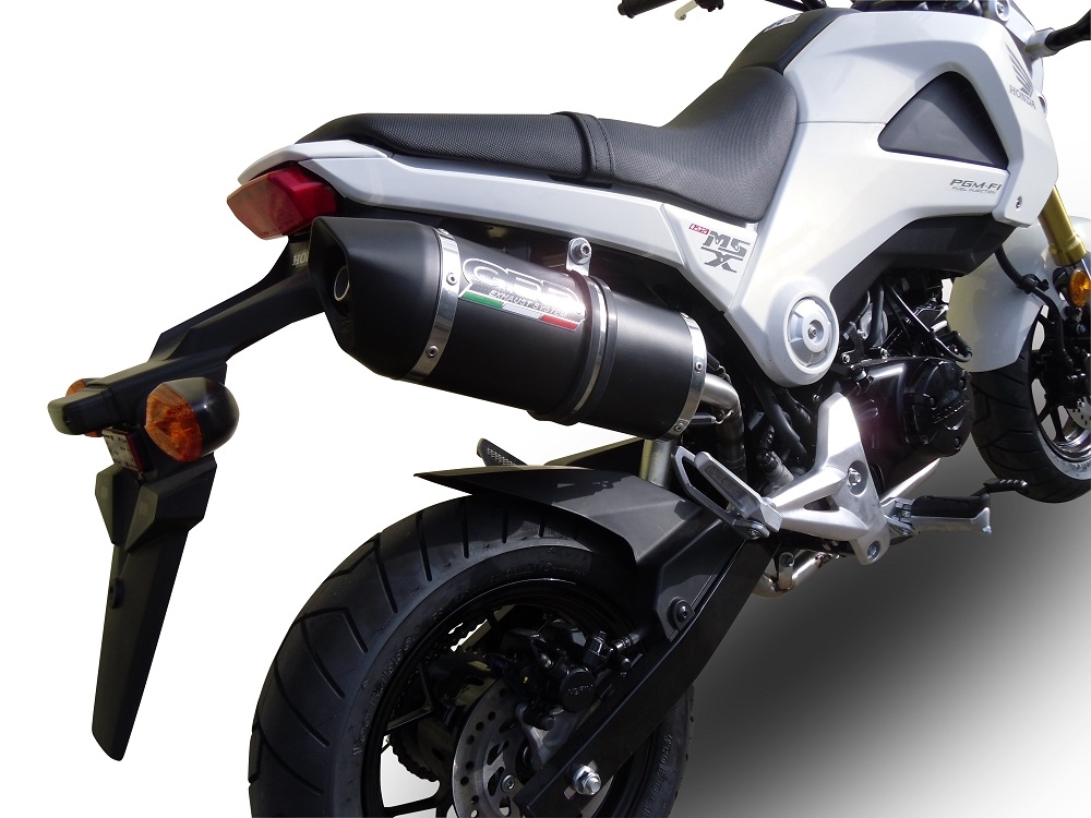 Exhaust compatible with Honda Msx - Grom 125 2018-2020, Furore Nero, Homologated legal full system exhaust, including removable db killer and catalyst 