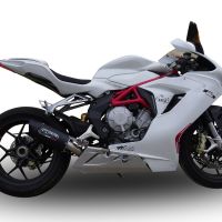 Exhaust compatible with Mv Agusta Brutale 675 2012-2015, Furore Nero, Homologated legal slip-on exhaust including removable db killer and link pipe 