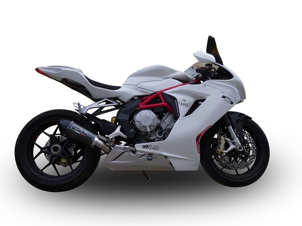 Exhaust compatible with Mv Agusta F3 675 2017-2020, GP Evo4 Poppy, Homologated legal slip-on exhaust including removable db killer, link pipe and catalyst 