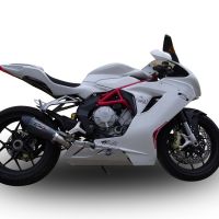 Scarico compatibile con Mv Agusta Brutale 675 2012-2015, Gpe Ann. Poppy, Scarico omologato, silenziatore con db killer estraibile e raccordo specifico