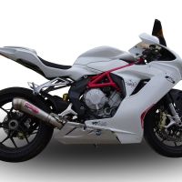 Scarico compatibile con Mv Agusta F3 675 2012-2016, Powercone Evo, Terminale di scarico omologato, fornito con db killer estraibile, catalizzatore e raccordo specifico