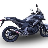 Exhaust system compatible with Honda Nc 700 X - S Dct 2012-2013, Deeptone Inox, Homologated legal slip-on exhaust including removable db killer and link pipe 