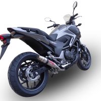 Exhaust system compatible with Honda Nc 700 X - S Dct 2012-2013, Deeptone Inox, Homologated legal slip-on exhaust including removable db killer and link pipe 