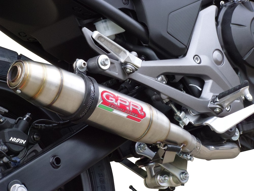 Exhaust system compatible with Honda Nc 750 X - S Dct 2014-2015, Deeptone Inox, Homologated legal slip-on exhaust including removable db killer and link pipe 