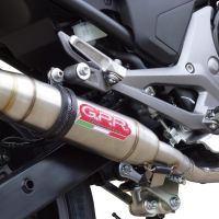 Exhaust system compatible with Honda Nc 700 X - S Dct 2012-2013, Deeptone Inox, Homologated legal slip-on exhaust including removable db killer and link pipe 