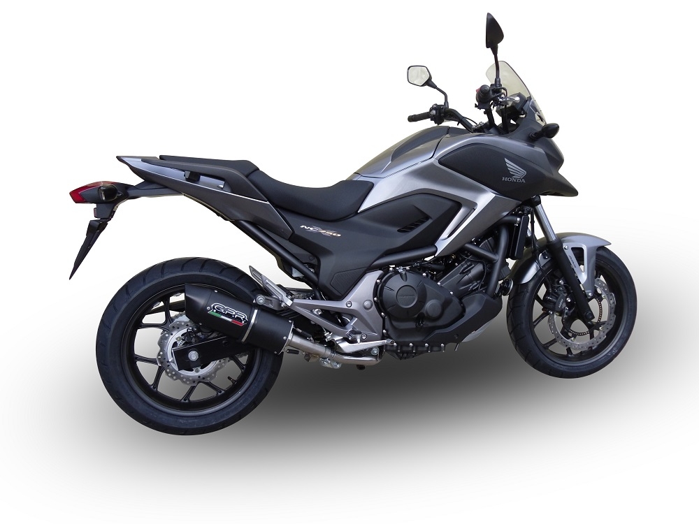 Scarico compatibile con Honda Nc 750 X - S Dct 2014-2015, Furore Nero, Scarico omologato, silenziatore con db killer estraibile e raccordo specifico