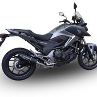 Scarico compatibile con Honda Nc 750 X - S Dct 2014-2015, Furore Nero, Scarico omologato, silenziatore con db killer estraibile e raccordo specifico