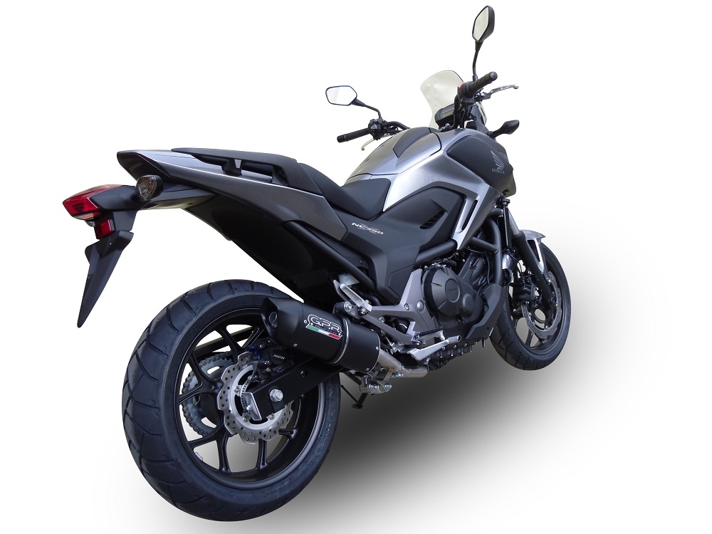 Scarico compatibile con Honda Nc 750 X - S Dct 2014-2015, Furore Nero, Scarico omologato, silenziatore con db killer estraibile e raccordo specifico