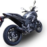 Scarico compatibile con Honda Nc 750 X - S Dct 2014-2015, Furore Nero, Scarico omologato, silenziatore con db killer estraibile e raccordo specifico