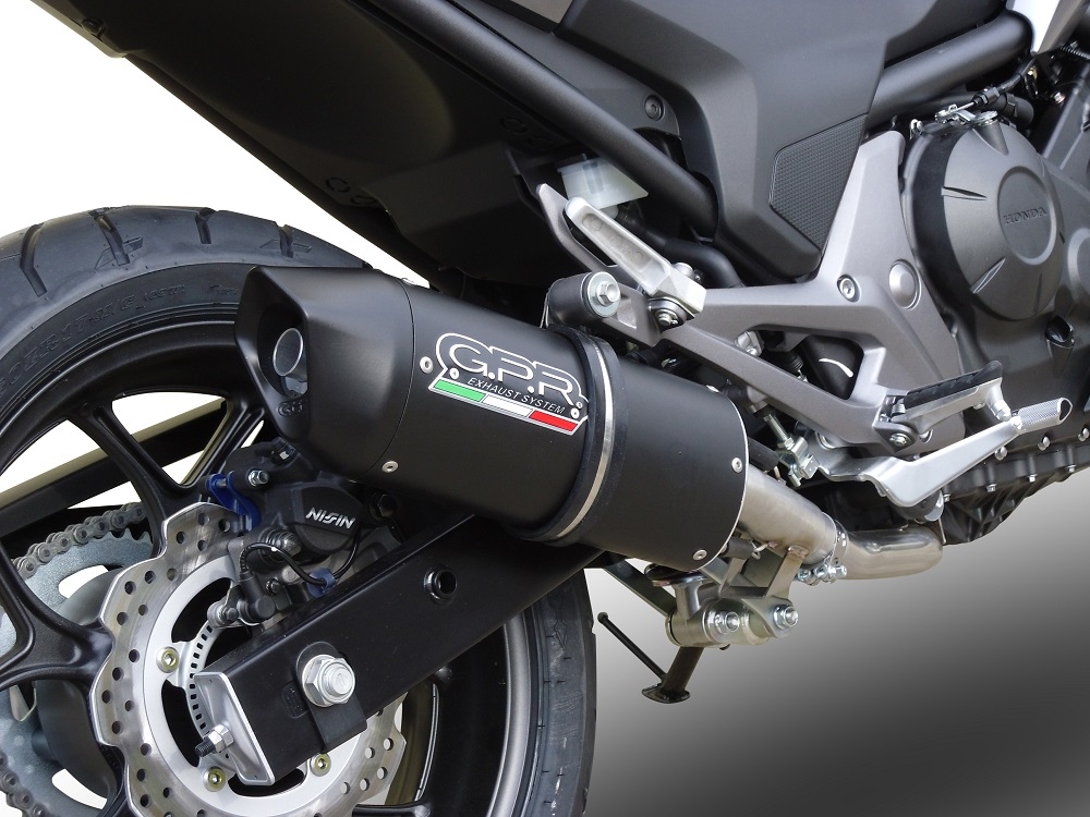 Scarico compatibile con Honda Nc 750 X - S Dct 2014-2015, Furore Nero, Scarico omologato, silenziatore con db killer estraibile e raccordo specifico