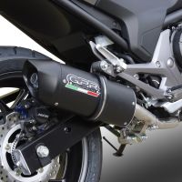Scarico compatibile con Honda Nc 750 X - S Dct 2014-2015, Furore Nero, Scarico omologato, silenziatore con db killer estraibile e raccordo specifico