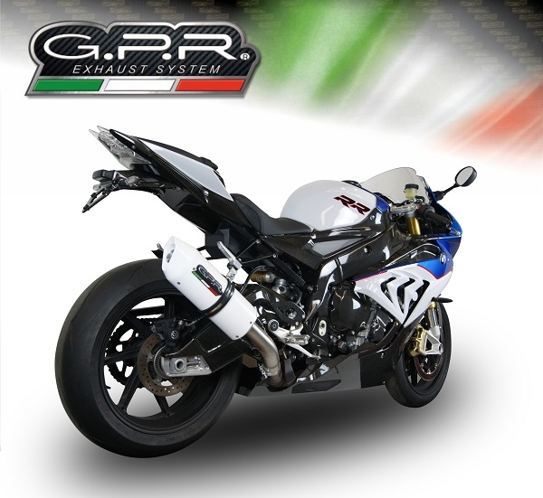 Exhaust system compatible with Bmw S 1000 RR - M 2015-2016, Albus Ceramic, Homologated legal slip-on exhaust including removable db killer and link pipe 
