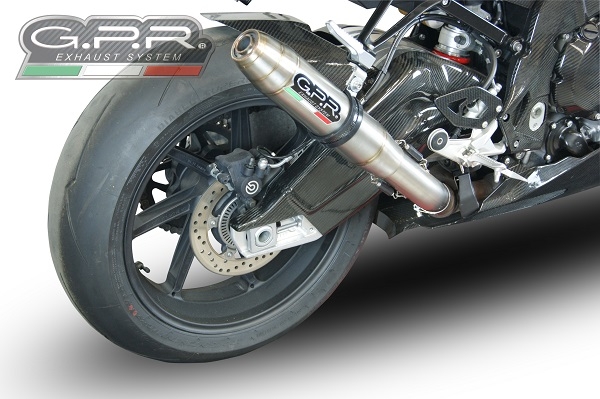 Exhaust system compatible with Bmw S 1000 RR - M 2015-2016, Deeptone Inox, Homologated legal slip-on exhaust including removable db killer and link pipe 