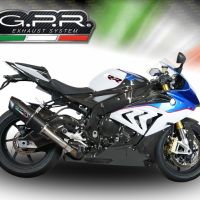 Scarico compatibile con Bmw S 1000 RR - M 2015-2016, Furore Nero, Scarico omologato, silenziatore con db killer estraibile e raccordo specifico