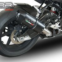 Scarico compatibile con Bmw S 1000 RR - M 2015-2016, Furore Nero, Scarico omologato, silenziatore con db killer estraibile e raccordo specifico