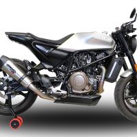 Exhaust compatible with Husqvarna Svartpilen 701 2018-2020, GP Evo4 Titanium, Homologated legal slip-on exhaust including removable db killer and link pipe 