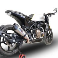 Exhaust compatible with Husqvarna Svartpilen 701 2018-2020, GP Evo4 Titanium, Homologated legal slip-on exhaust including removable db killer and link pipe 