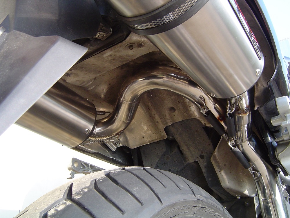 Exhaust system compatible with Honda Vfr 800 V-Tec 2002-2013, Albus Ceramic, Dual Homologated legal slip-on exhaust including removable db killers and link pipes 
