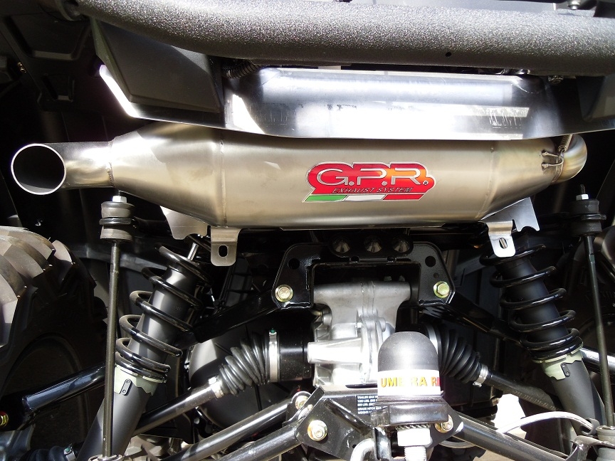 Scarico compatibile con Polaris Sportsman Xp 850 - Xp 850 Forest 2010-2014, Power Bomb, Scarico omologato, silenziatore con db killer estraibile e raccordo specifico
