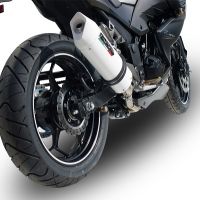 Scarico compatibile con Kawasaki Z 300 2014-2017, Albus Ceramic, Scarico omologato, silenziatore con db killer estraibile e raccordo specifico