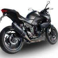 Scarico compatibile con Kawasaki Z 300 2014-2017, Furore Nero, Scarico omologato, silenziatore con db killer estraibile e raccordo specifico