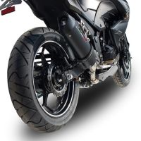 Scarico compatibile con Kawasaki Z 300 2014-2017, Furore Nero, Scarico omologato, silenziatore con db killer estraibile e raccordo specifico