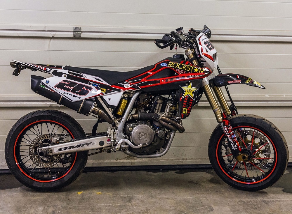 Scarico compatibile con Husqvarna Sm - Te 450 2007-2007, Furore Nero, Scarico omologato, silenziatore con db killer estraibile e raccordo specifico