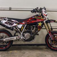 Scarico compatibile con Husqvarna Sm - Te 450 2007-2007, Furore Nero, Scarico omologato, silenziatore con db killer estraibile e raccordo specifico