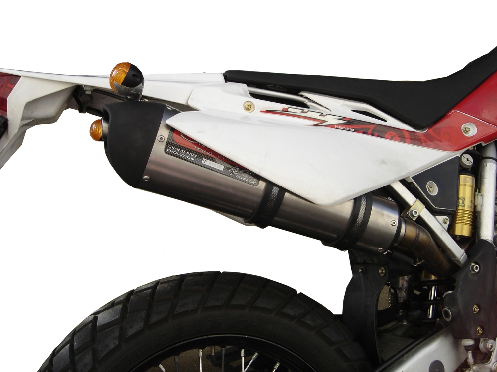 Scarico compatibile con Husqvarna Sm - Te 450 2007-2007, Gpe Ann. titanium, Scarico omologato, silenziatore con db killer estraibile e raccordo specifico