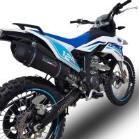 Exhaust compatible with F.B. Mondial Smx 125 Enduro 2018-2020, Furore Evo4 Nero, Homologated legal slip-on exhaust including removable db killer, link pipe and catalyst 