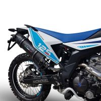 Exhaust compatible with F.B. Mondial Smx 125 Enduro 2018-2020, Furore Evo4 Nero, Homologated legal slip-on exhaust including removable db killer, link pipe and catalyst 