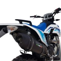 Exhaust compatible with F.B. Mondial Smx 125 Enduro 2018-2020, Furore Evo4 Nero, Homologated legal slip-on exhaust including removable db killer, link pipe and catalyst 