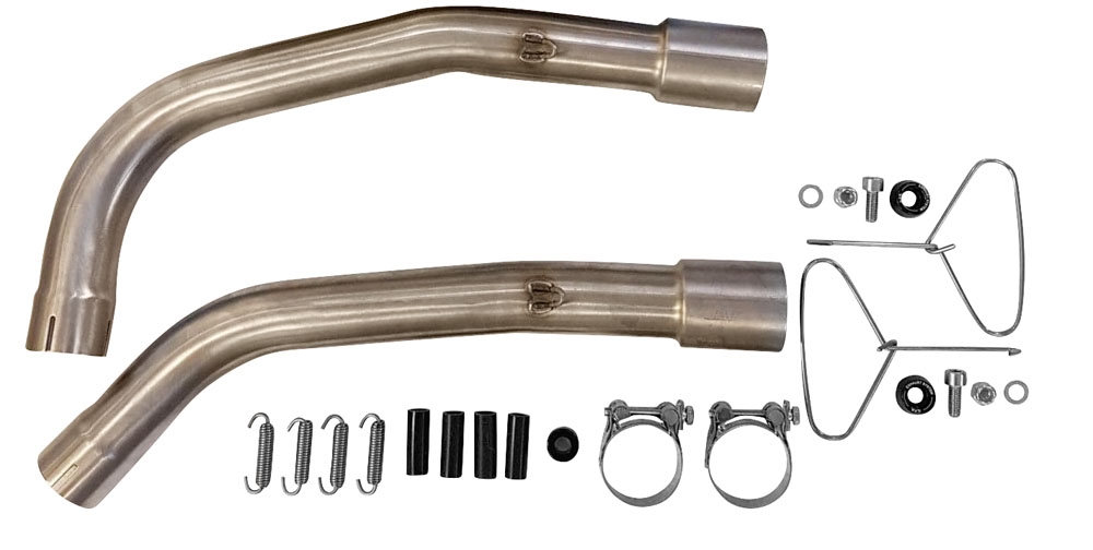 Exhaust system compatible with Honda Vtr 1000 F Firestorm 1997-2007, Trioval, Dual Homologated legal slip-on exhaust including removable db killers and link pipes 