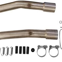 Exhaust system compatible with Honda Vtr 1000 F Firestorm 1997-2007, Trioval, Dual Homologated legal slip-on exhaust including removable db killers and link pipes 