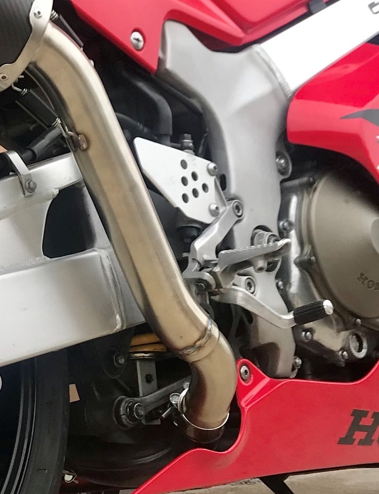 Exhaust system compatible with Honda Vtr 1000 Sp-1 RC51 2000-2001, Satinox , Dual Homologated legal slip-on exhaust including removable db killers and link pipes 