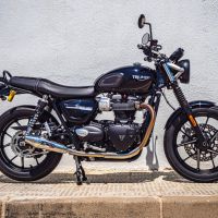 Scarico compatibile con Triumph Street Twin 900 2020-2021, Vintacone, Coppia di terminali di scarico omologati, forniti con db killer removibili e raccordi specifici