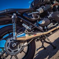 Scarico compatibile con Triumph Street Twin 900 2020-2021, Vintacone, Coppia di terminali di scarico omologati, forniti con db killer removibili e raccordi specifici
