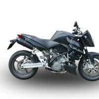 Exhaust compatible with Ktm Superduke 990 - R ( LC8) 2004-2012, Furore Nero, Dual Homologated legal slip-on exhaust including removable db killers, link pipes and catalysts 