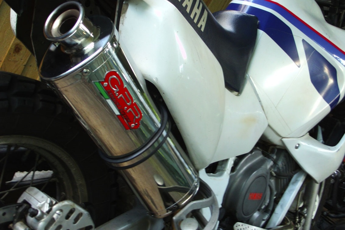 Exhaust compatible with Yamaha Xtz 750 Supertenere 1989-1997, Trioval, Homologated legal slip-on exhaust including removable db killer and link pipe 